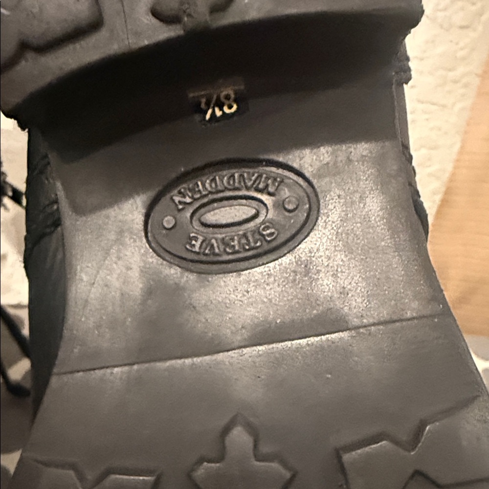 Steve Madden Black Combat Boots - Picture 7 of 8